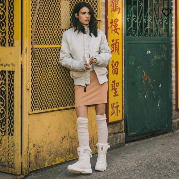 womens fila disruptor shearling athletic shoe